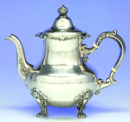 French Scroll (Sterling, 1953, Hollowware) Teapot