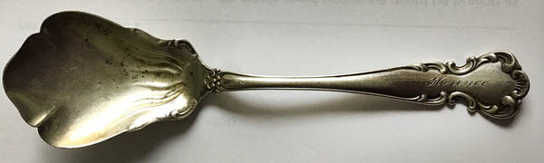 Flanders-Old (Sterling, 1900, No Monograms) Sugar Shell Spoon