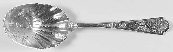 Cupid (Sterling) Salad Serving Spoon, Bright Cut Solid Piece