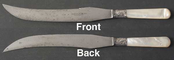 Pearl Handle Flatware 2 (Sterling) Large Stainless Blade Roast Carving Knife