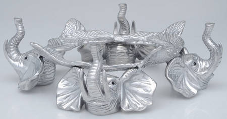 Elephants (Aluminum, Hollowware) Stand for Acrylic Bowl 14"
