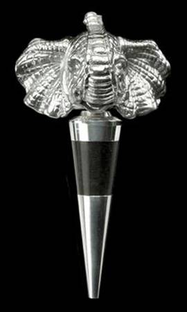Elephants (Aluminum, Hollowware) Wine Stopper