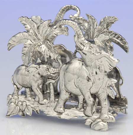Elephants (Aluminum, Hollowware) Napkin Holder