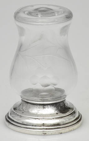 S270 (Sterling, Hollowware) Crystal Pepper Shaker w/Sterling Base