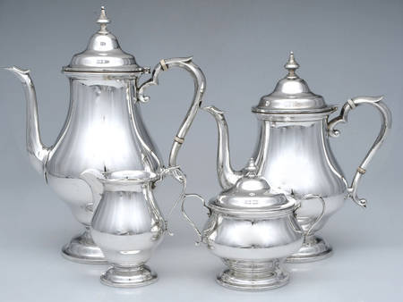 Georgian (Sterling, Hollowware) 4 Piece Tea Set (SCP, STP, SCR, SSU)