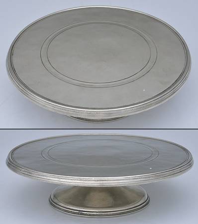 Peltro (Pewter, Hollowware) 11" Diameter Pedestal Cake Stand