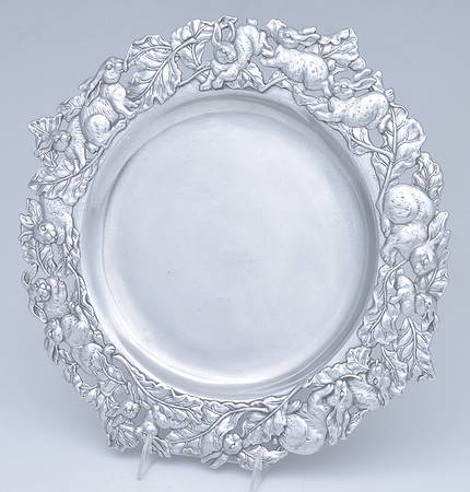 Bunnies (Aluminum, Hollowware) 14" Round Tray
