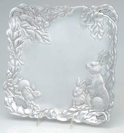 Bunnies (Aluminum, Hollowware) 12" Square Tray