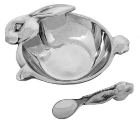 Bunnies (Aluminum, Hollowware) Keepsake Bowl & Spoon Set
