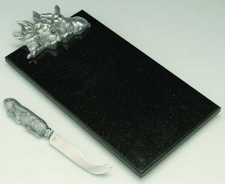 Bunnies (Aluminum, Hollowware) Cheese Board & Knife Set