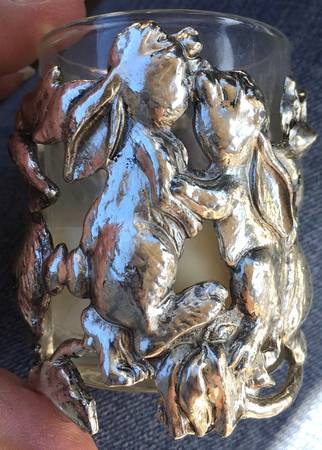 Bunnies (Aluminum, Hollowware) Metal Votive W/Glass Insert