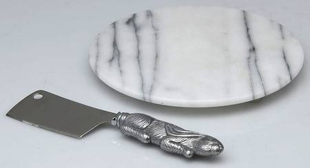 Bunnies (Aluminum, Hollowware) Cheese Board & Cleaver with Stainless Blade