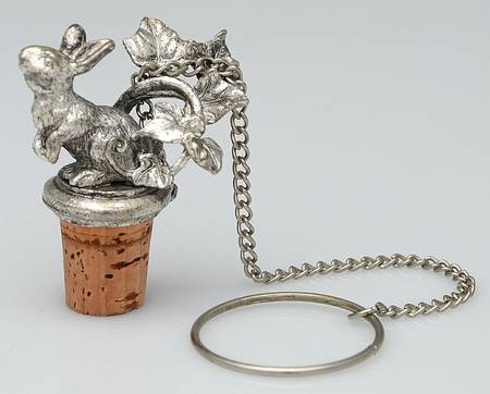Bunnies (Aluminum, Hollowware) Cork Wine Stopper