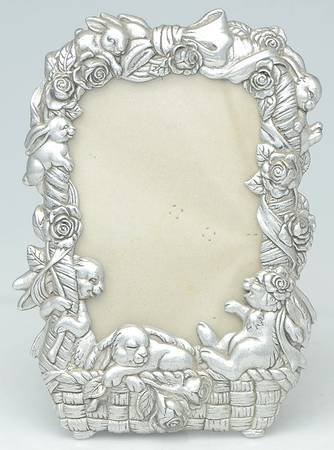 Bunnies (Aluminum, Hollowware) Frame-Holds 5" X 7" Picture