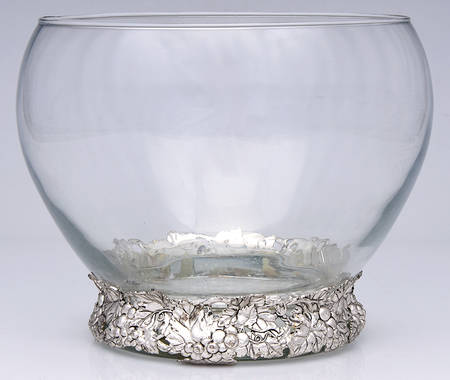 Grape (Aluminum, Hollowware) Glass & Metal Punch Bowl
