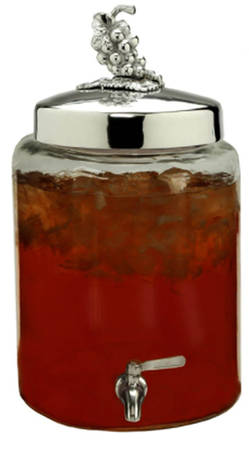 Grape (Aluminum, Hollowware) Glass Beverage Server with Metal Lid
