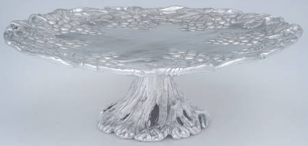 Grape (Aluminum, Hollowware) 12" Diameter Pedestal Cake Stand