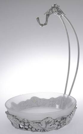 Grape (Aluminum, Hollowware) Banana Holder w/Glass Bowl & Hanger
