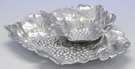 Grape (Aluminum, Hollowware) 2 Piece Chip & Dip Set