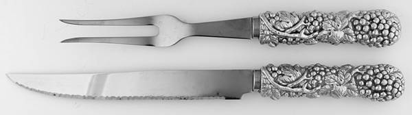 Grape (Aluminum, Hollowware) Large 2-Piece Roast Carving Set w/Stainless Blade