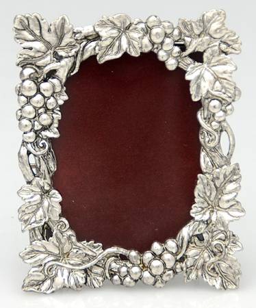 Grape (Aluminum, Hollowware) Picture Frame-Holds 2.5" X 3.5"