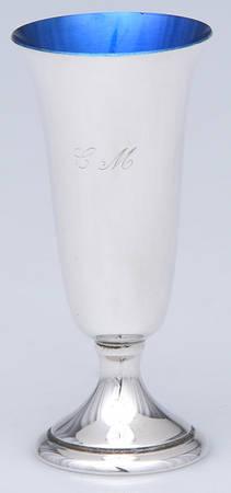S247 (Sterling, Hollowware) Enameled Cordial Cup