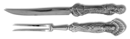 American Wilderness (Aluminum, Hollowware) Large 2-Piece Roast Carving Set with Stainless Blade