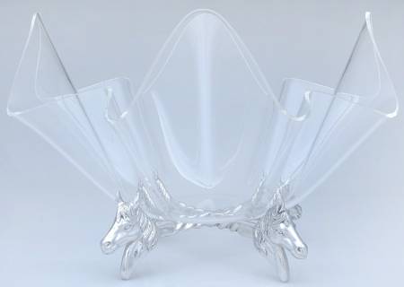 Horse (Aluminum, Hollowware) 14" Acrylic Bowl with Metal Stand