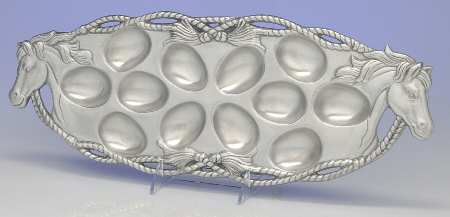 Horse (Aluminum, Hollowware) Deviled Egg Tray (Holds 12)