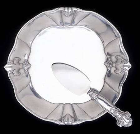Fleur de Lis (Aluminum, Serveware) Cheese Plate W/Server (Chess + Plche)