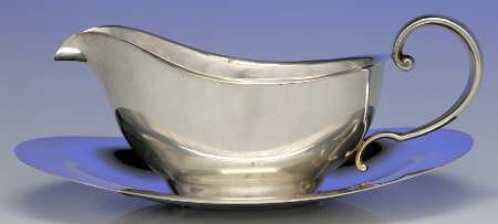 1240 (Sterling, Hollowware) Sterling Gravy Boat & Underplate