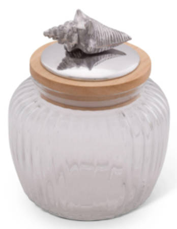Wonders of the Water (Aluminum, Serveware) Medium Glass Canister & Metal Lid