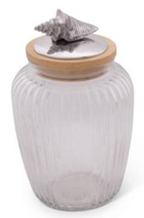 Wonders of the Water (Aluminum, Serveware) Large Glass Canister & Metal Lid