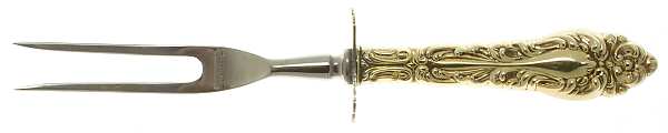 Athene-Gold Vermeil (Sterling) Small Steak Carving Fork with Stainless Prongs