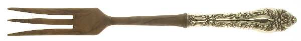 Athene-Gold Vermeil (Sterling) Salad Serving Fork with Wooden Prongs
