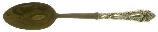 Athene-Gold Vermeil (Sterling) Salad Serving Spoon with Wooden Bowl