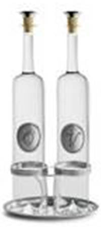 Tavola (Pewter, Hollowware) Vinegar & Oil Cruet Set with Stand