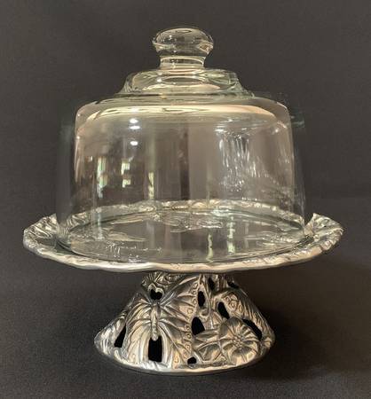 Butterfly (Aluminum, Serveware) Cheese Stand with Glass Dome