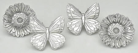 Butterfly (Aluminum, Serveware) Napkin Ring - Set of 4 (2 NRM1 & 2 NRM2)