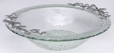 Butterfly (Aluminum, Serveware) 14" Glass Salad Bowl