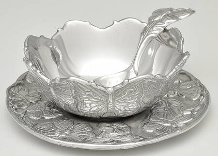 Butterfly (Aluminum, Serveware) Condiment Bowl & Underplate with Spoon