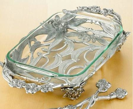 Orchid (Aluminum, Hollowware) 3 Qt Rectangular Glassware Baker with Liner