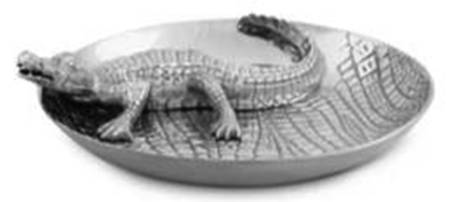 Alligator (Aluminum, Hollowware) 1 Piece Chip & Dip