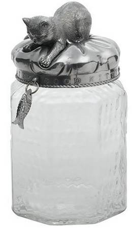 Pet (Metal, Hollowware) Crystal Treat Jar with Metal Lid