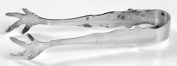 AOL4 (Silverplate) Large Ice Serving Tongs with Claw Tips