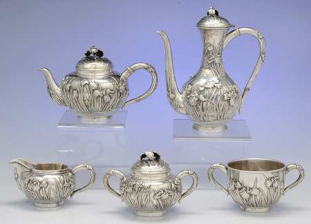 A3B1 (Sterling, Hollowware) 5 Piece Tea Set (SCP, STP, SCR, SSU, SWB)
