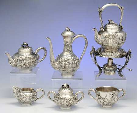 A3B1 (Sterling, Hollowware) 6 Piece Tea Set (SCP, STP, SCR, SSU, SWB, SKES)