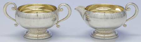 826 (Sterling, Hollowware) Mini Sterling Creamer and Open Sugar