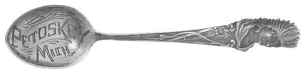 States & Cities Souvenir Spoons(Sterling) Michigan Demitasse Spoon
