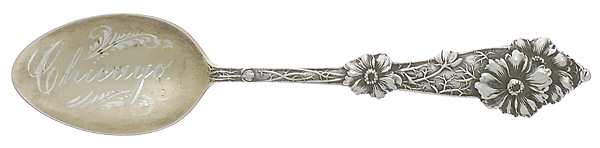 States & Cities Souvenir Spoons(Sterling) Illinois Five O'Clock Spoon